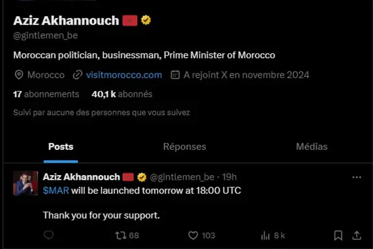Alerte sur un faux compte usurpant l’identité de Akhannouch