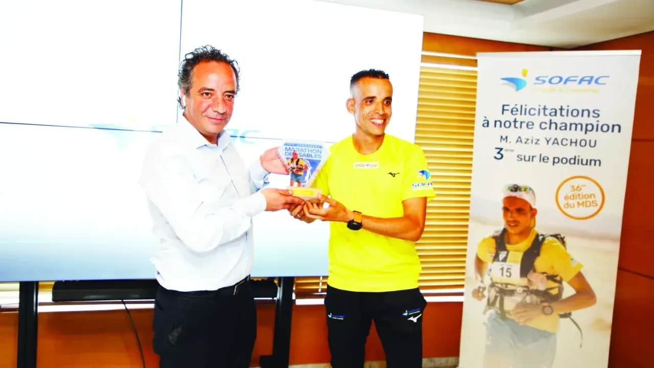 Marathon des sables: Sofac honore le champion Aziz Yachou