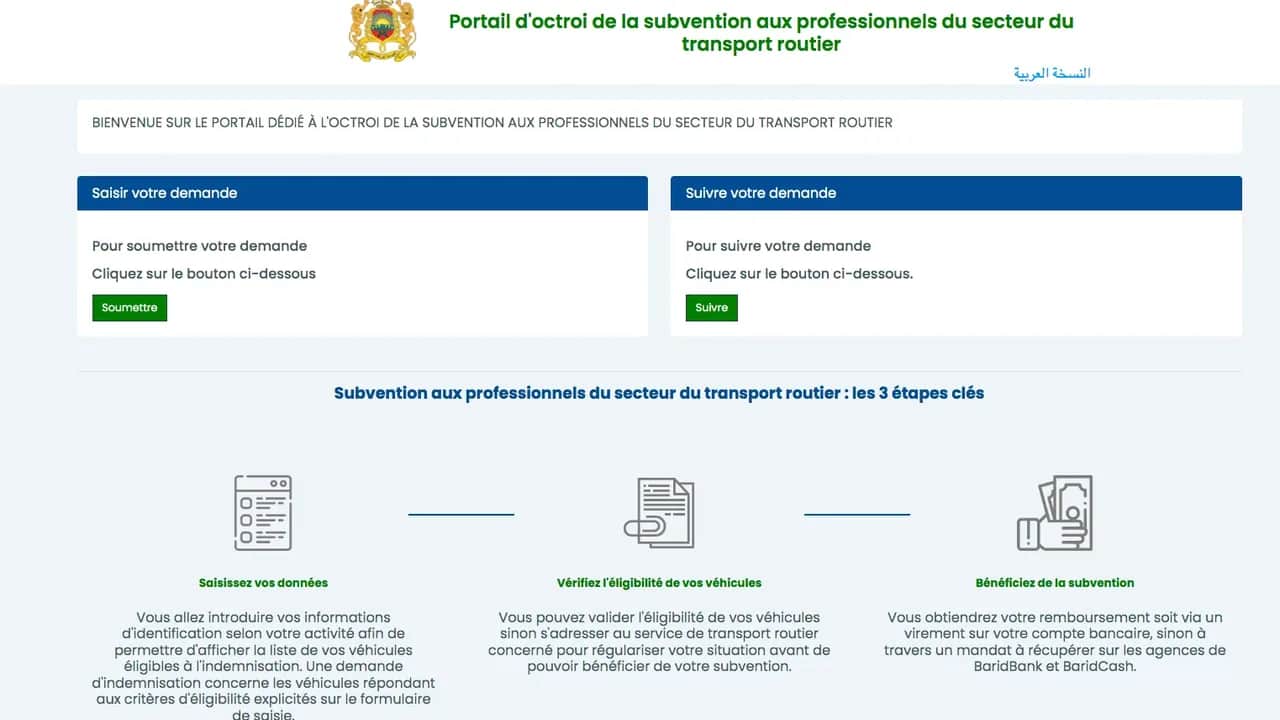 Transport routier: lancement d'une nouvelle plateforme dédiée aux subventions