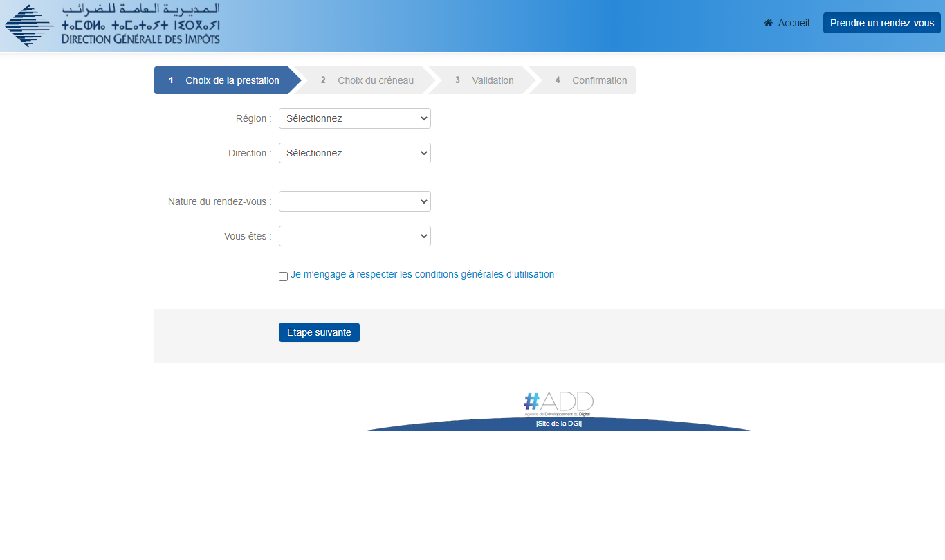 La DGI lance le service de prise de rendez-vous en ligne