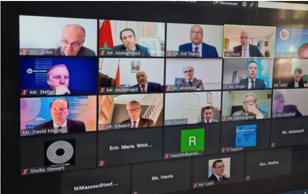 Benchaaboun et Jouahri s'entretiennent avec le Président du Groupe de la Banque mondiale