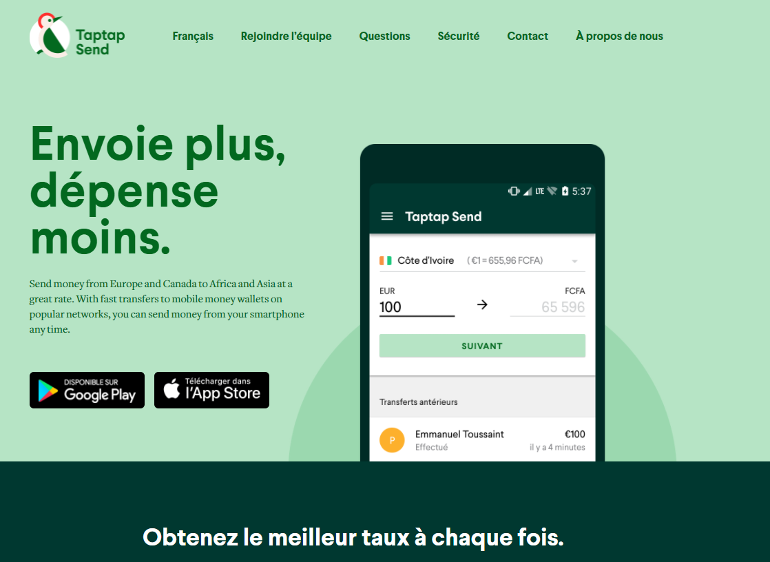 Transferts d'argent: TAPTAP SEND lance ses services au profit des MRE